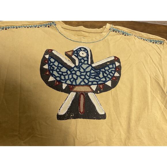 Double D Ranch Shirt Womens Large Southwest Eagle Embroidered T-Shirt - Picture 2 of 13